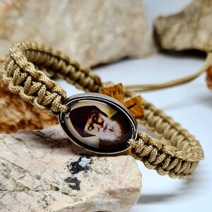 ST CHARBEL bracelet, saint Charbel medal, adjustable catholic bracelet, handmade holy bracelet, christian knotted cord bracelet image 6