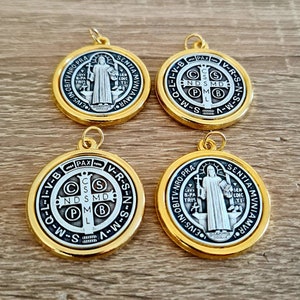 St. Benedikt Medaille, lose 1, 2, 5, 10 Stück, XL Medaille, San Benito, St. Benedikt Medaille, christliche Medaille Schlüsselanhänger