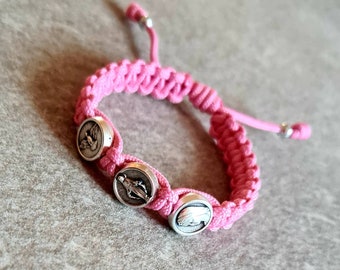 Catholic bracelet for children, Virgin Mary / Miraculous / Holy Spirit medals, Saint kids bracelet, Baby bracelet