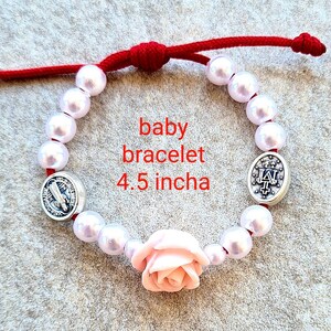 MIRACULOUS / ST BENEDICT Heiligenarmband, handgefertigtes heiliges Armband, verstellbares christliches Armband, Miraculous Medaille und St. Benedikt Medaille