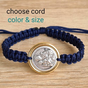 ST JOSEPH BRACELET, handmade adjustable catholic bracelet, christian  bracelet, knotted cord blessing bracelet