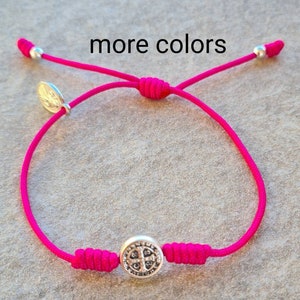 SIMPLE ST BENEDICT bracelet, handmade christian bracelet, holy adjustable bracelet, San Benito medal, catholic gift for women men kids