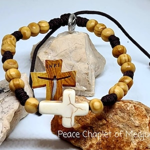 ST BENEDICT BRACELET, handmade catholic wooden bracelet, catholic gift, religious jewelry, San Benito bracelet