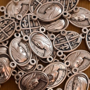 Wholesale rosary center, bulk 5, 10, 20, 50, 100 pcs,Raw Materials For Religious Jewelry, medal Mary Medjugorje