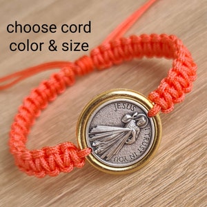 JESUS DIVINE MERCY bracelet, Jesus i Trist in you medals, Jesus medal bracet, Chrisrian holy bracele, religious jewelry from Medjugorje