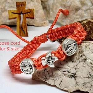 Allerheiligenarmband, handgemachtes katholisches Armband, Heiliger Geist, heiliger Benedikt, Wundertätiges, katholisches Geschenk, geknotetes Schnurarmband