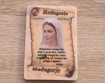 Katholischer Magnet Mary Medjugorje Religiöser Magnet 8 × 5,5 cm Heiliger Magnet aus Medjugorje