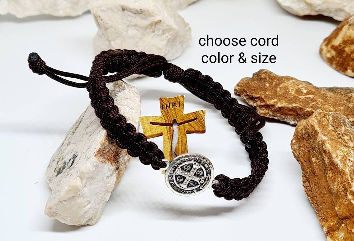 Saint Benedict Bracelet Knotted Adjustable bracelet Blessing Etsy
