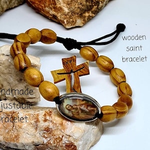 Saint Joseph Bracelet, Christian bracelet, Faitih bracelet, Patron saint jeweley, Catholic bracelet, Holy medals, knotted cord bracelet