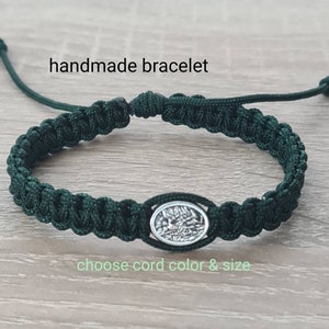 ST MICHAEL de aartsengel / engelbewaarder-armband, katholieke armband geknoopt koord, religieuze sieraden, katholiek cadeau