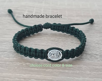 Pulsera SAN MIGUEL Arcángel / Ángel Guardián, pulsera católica de cordón anudado, joyería religiosa, regalo católico