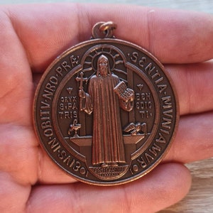 ST BENEDICT MEDAL, xl medal 2 inch, San Benito medal, Italy medal, Saint Benedict medal