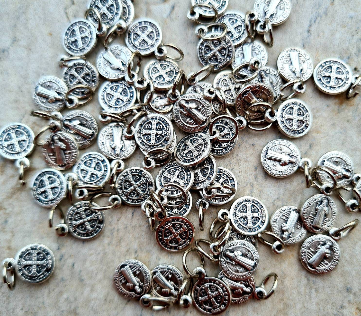 Wholesale Small Saint Benedict Medals Box 50, 100, 200, 500 Pcs. San Benito  Religious Jewelry Catholic 