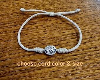 Pulsera de San Miguel Arcángel/Ángel Guardián, pulsera católica de cordón anudado, joyería religiosa, regalo católico para mujeres, hombres y niños.