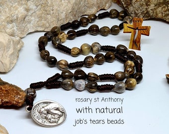 Saint Anthony chaplet, Patron saint lost things, st Anthony of padua, jobs tears rosary