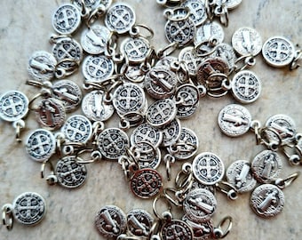wholesale Small Saint Benedict medals box 50, 100, 200, 500 pcs. San Benito religious jewelry catholic
