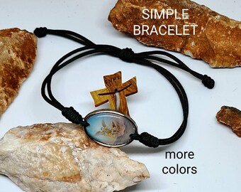 Pulsera sencilla de San Miguel, medalla de San Miguel, pulsera sagrada ajustable hecha a mano, joyería religiosa de Medjugorje