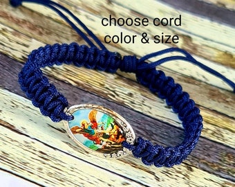 Pulsera de San Miguel Arcángel, regalo católico hecho a mano, joyería religiosa, bendición de la policía, joyería religiosa de Medjugorje