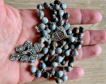 Rosario delle lacrime di Giobbe con crocifisso del perdono