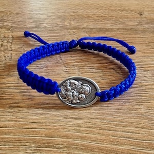 Saint Joseph Bracelet, Christian bracelet, Faitih bracelet, Patron saint jeweley, Catholic bracelet, Holy medals, knotted cord bracelet