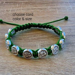 Saint Joseph Bracelet, Christian bracelet, handmade bracelet, Patron saint jeweley, Catholic bracelet, Holy medals, knotted cord bracelet
