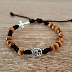 St Benedict bracelet rosary, san Benito pulsera, custom catholic bracelet