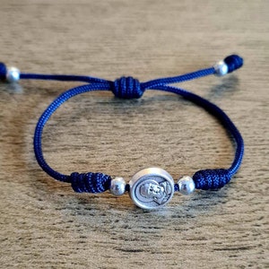 Handgemachtes einfaches Armband S. Pater Pio, Bandfarbe & Größe wählbar