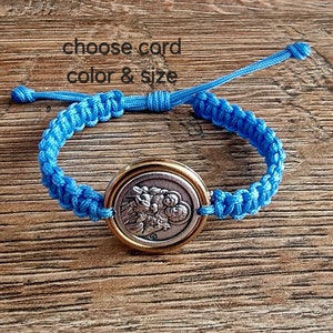 ST JOSEPH BRACELET, handmade adjustable catholic bracelet, christian  bracelet, knotted cord blessing bracelet