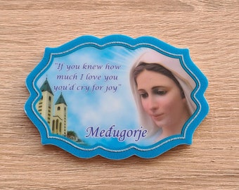Katholischer Magnet Mary Medjugorje Religiöser Magnet 8 × 5,5 cm Heiliger Magnet aus Medjugorje