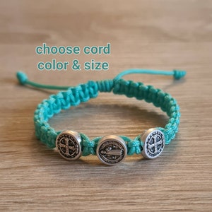 Handmade st Benedict kids bracelet, San Benito bracelet, christian bracelet