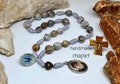 Chaplet of Saint Charbel with jobs tears beads, St Charbel Rosary,St Sharbel chaplet, handmade rosary, Makhlouf rosary, Miraculous medal