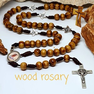 Heilige Geest rozenkrans houten rozenkransen uit Medjugorje Katholiek cadeau geknoopt koord religieuze sieraden zegen vrouwen mannen cadeau kralen 8 mm handgemaakt