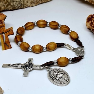 Saint Christopher for Car Rosary, one decade rosarie Auto rosary, Patron of Travel car Acessories Catholic gift Religious Jewelry Medjugorje