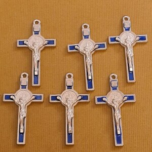 Cross blue Saint Benedict 6 pcs saint Benito