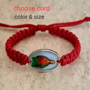 Sacred Heart Jesus bracelet, sacred heart bracelet, catholic bracelet, knotted cord bracelet