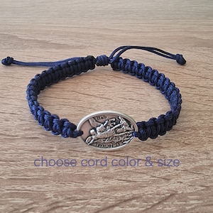 ST. MICHAEL de aartsengel-armband, katholieke armband geknoopt koord, religieuze sieraden, katholiek cadeau vrouwen mannen kinderen