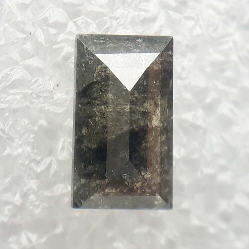 0.60 Ct, Natural Baguette Shape Loose Diamond,Grey Green Color Diamond,Salt shops and Papper Diamond,Rustic Diamond,Wedding Ring 6.57M×2.22M×3.73M