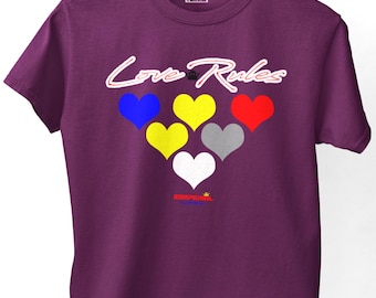 Immperialwear Love Rules Multi-Colored Short-Sleeve Unisex T-Shirt