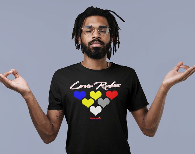 Immperialwear Love Rules Multi-Colored Short-Sleeve Unisex T-Shirt