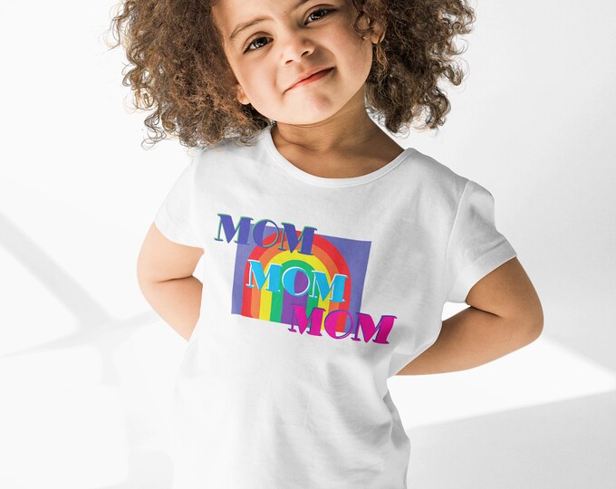 Immperial Wear Mom & Dad Rainbow Graphic kids T-shirt