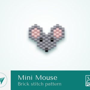 Mini Mouse, bead charms, brick stitch pattern, pdf pattern, brick stitch animals, bead animal pattern, beading mouse pattern