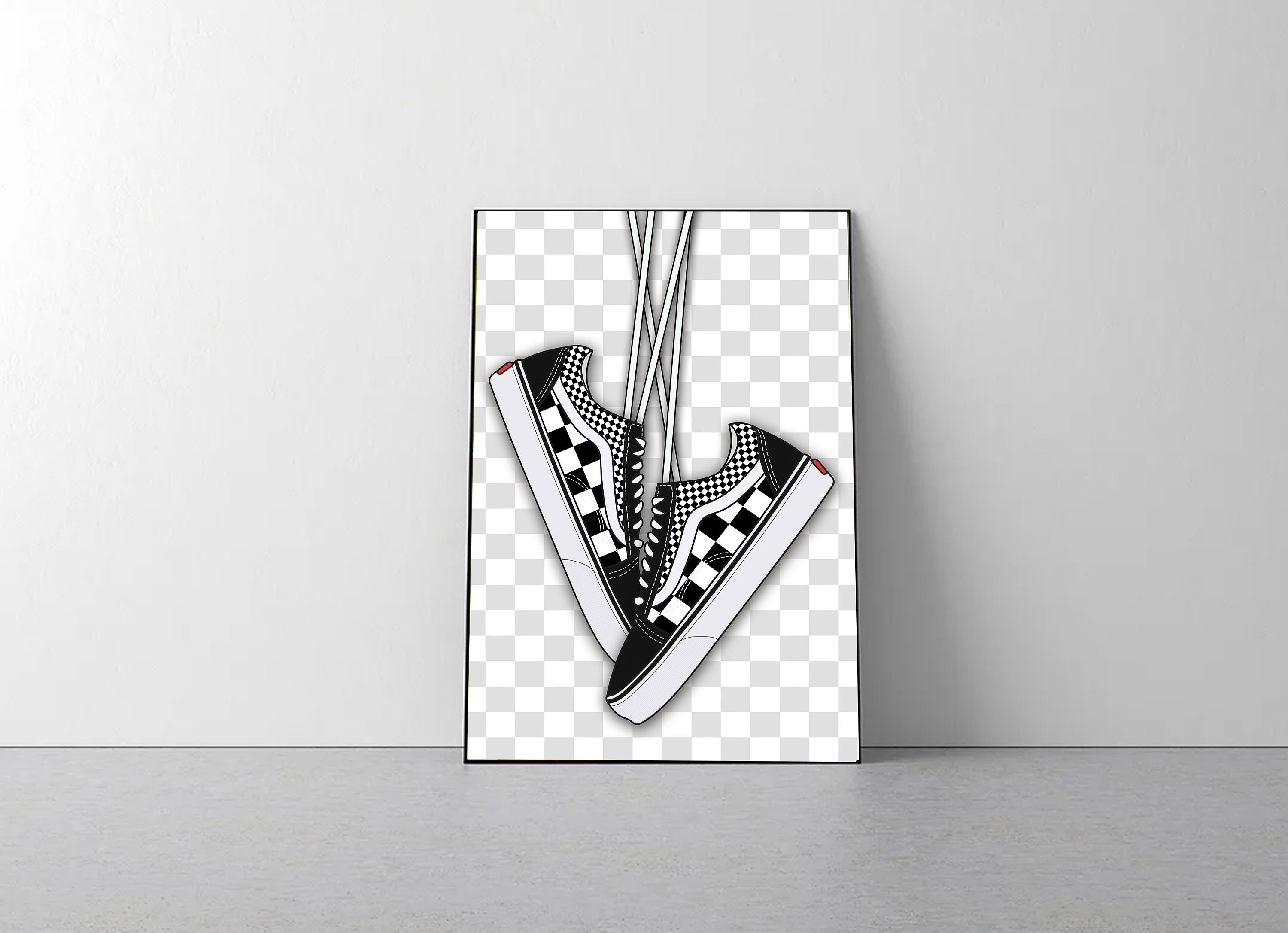 Vans checkerboard poster art print | Etsy