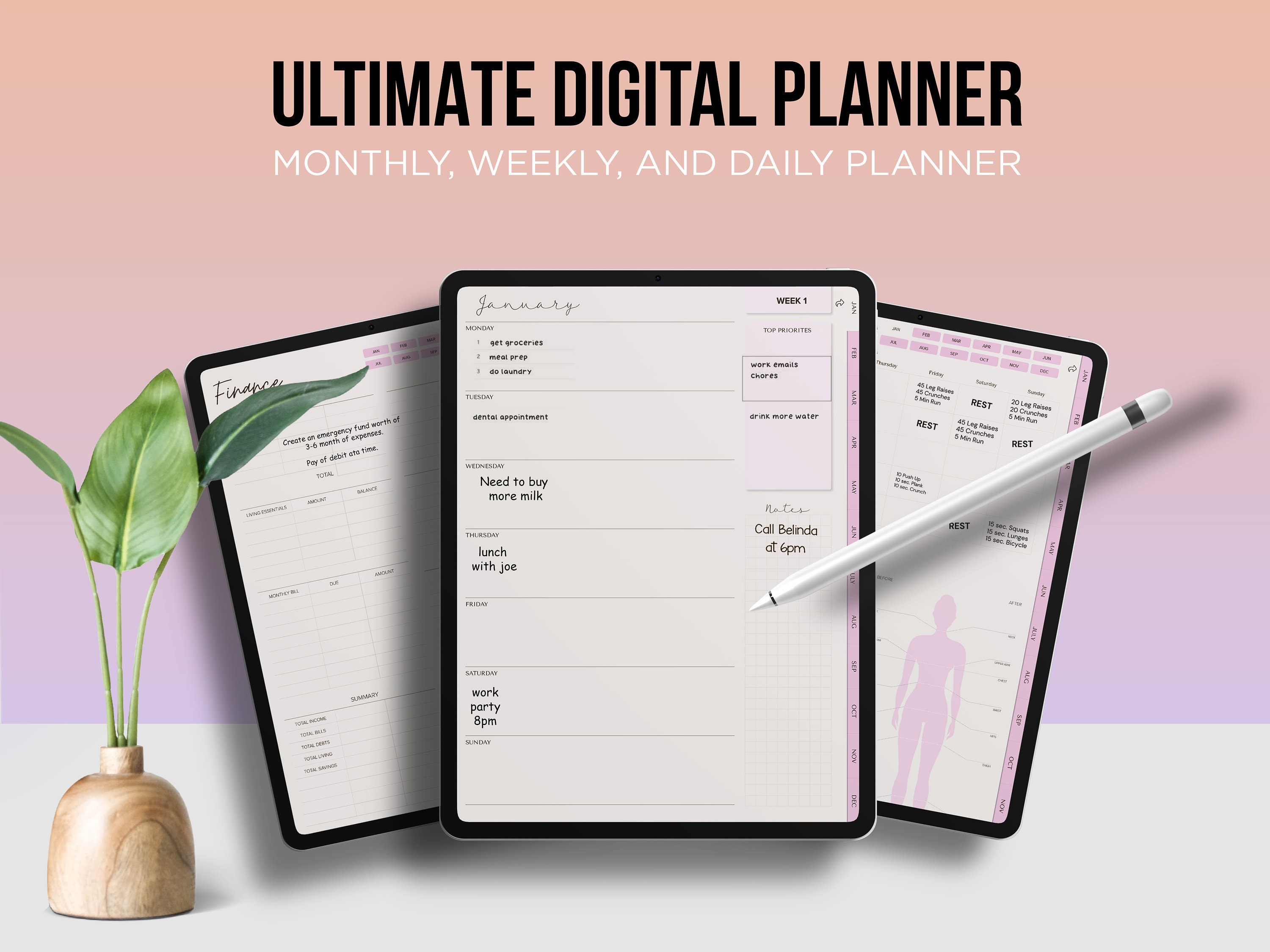 Dateless calendar - Etsy México, image size:3000x2249