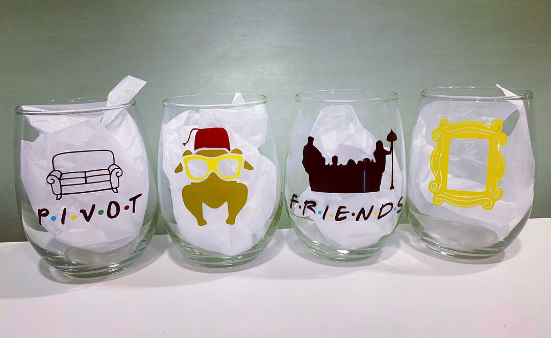 FRIENDS Wine Glasses Set of 4 Etsy