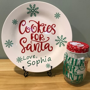 Cookies for Santa - Customized Christmas Plate and/or Jar