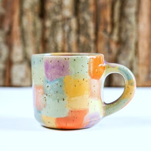 Rainbow Mug / Happy Mug with handle / Coffe mug / Unique mug / Colorful mug