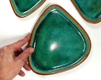 Turquoise ceramic tray / For lovers of tropical climates / Stand for a candle, palo santo or jewelry