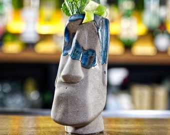 Moai Stone Cenote tiki mug / tiki mug / unique handmade ceramic Mug / tiki culture lovers / mug sculpture / cocktail bar equipment