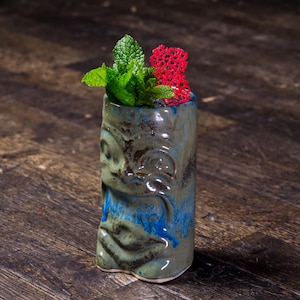 Tribal tiki mug / tiki mug / unique handmade ceramic Mug / tiki decor / mug sculpture / cocktail mug / tiki glasses