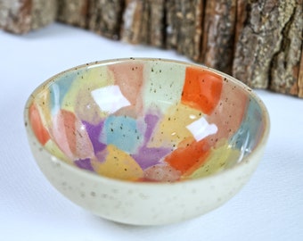 Rainbow Ceramic Snacks Bowl / Perfect for appetizers, nuts, huckleberry, oatmeal...and many more